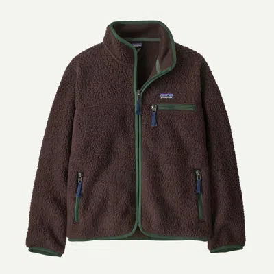 Patagonia Kids' Retro Pile Fleece Jacket In Den Brown