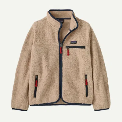 Patagonia Kids' Retro Pile Fleece Jacket In Valley Khaki In Neutral