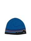 Patagonia Striped Logo-detail Beanie In Blue
