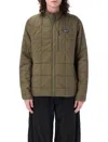 Patagonia Quilted Jacket High Collar Zippered Pocket In Basin Green