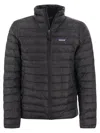 Patagonia Down Sweater Jacket With High Collar In Blk