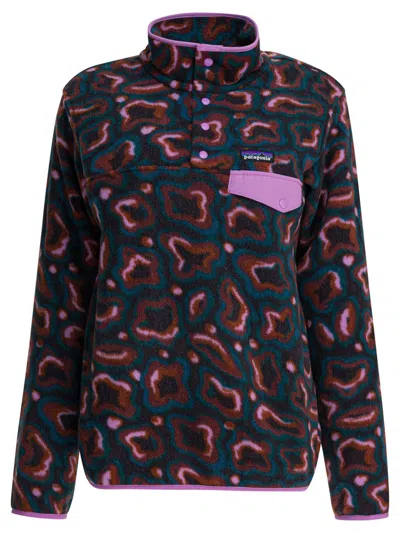 Patagonia Lightweight Synchilla Snap-t Fleece Jackets And Coats Purple In Multi