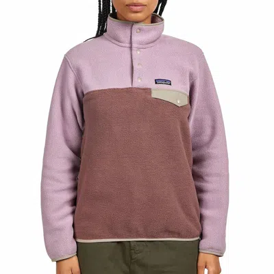 Patagonia Lightweight Synchilla Snap-t Fleece Pullover In Dulse Mauve In Pink