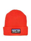 Patagonia Logo-patch Beanie Hat In Red