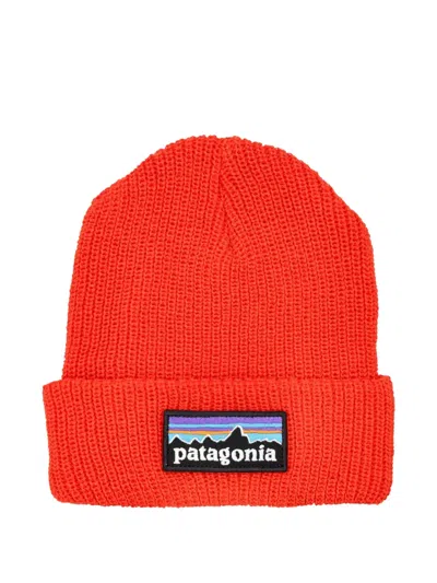 Patagonia Babies' Logo-patch Beanie Hat In Red
