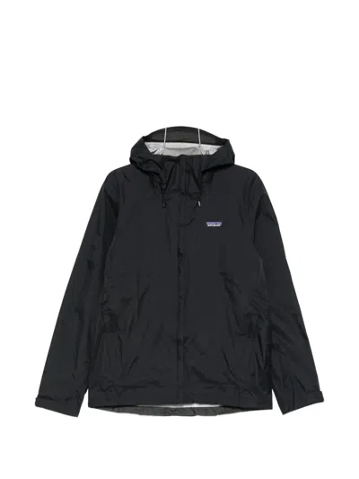 Patagonia Logo-patch Hooded Jacket In Blue
