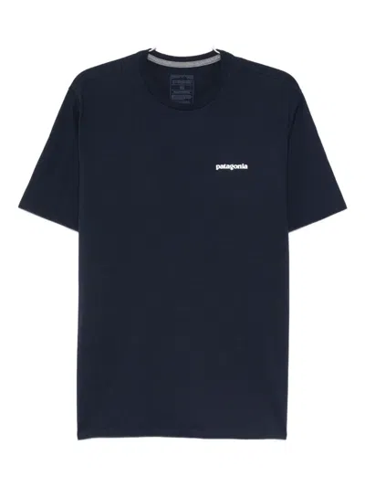 Patagonia Logo-print Organic-cotton T-shirt In Blue