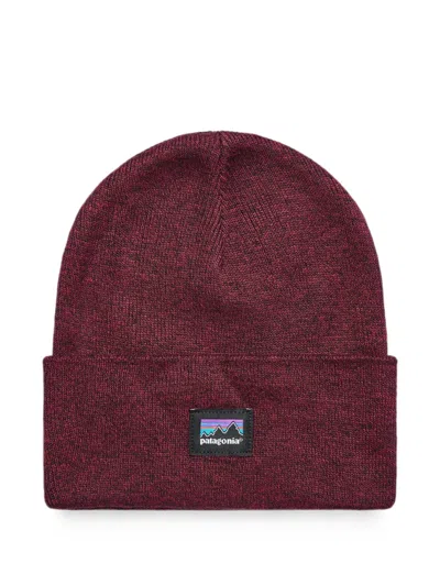Patagonia Logo-patch Beanie Hat In Red