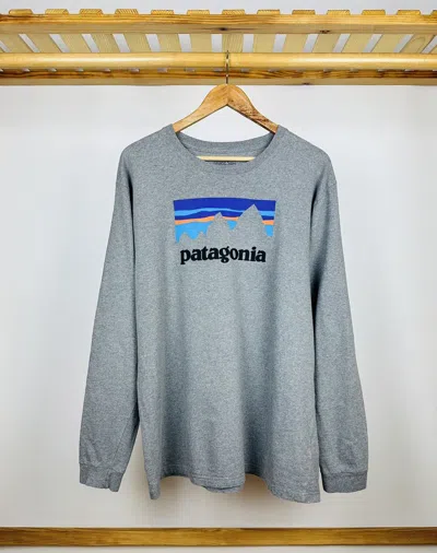 Pre-owned Patagonia Long Sleeve Big Logo Sweatshirt In Grey