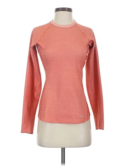 Pre-owned Patagonia Long Sleeve Top Orange Crew Neck Tops