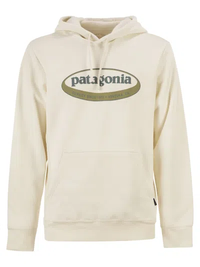 Patagonia Logo-print Hoodie In Neutral