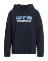 Patagonia Man Sweatshirt Navy Size L Recycled Polyester, Recycled Cotton In Blue