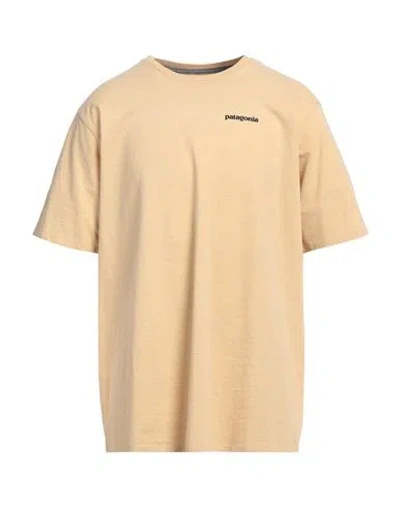 Patagonia Man T-shirt Sand Size L Recycled Cotton, Recycled Polyester In Beige