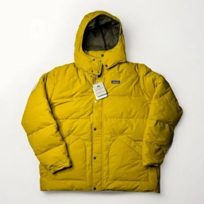 Pre-owned Patagonia Men's Downdrift Puffer Full Zip Hooded Jacket Cabin Gold Xxl