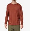 PATAGONIA MEN'S LONG-SLEEVED COOL DAILY GRAPHIC SHIRT IN FITZ ROY ELEMENTS/BURL RED X-DYE