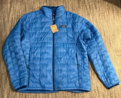 Pre-owned Patagonia Men's  Micro Puff Hoody Jacket Vessel Blue Sz Xl