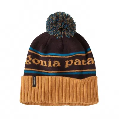 Patagonia Men Powder Town Beanie In Park Stripe: Dried Mango In Brown
