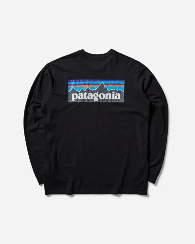 Patagonia Men S P-6 Logo Responsibili Longsleeve T-shirt In Black