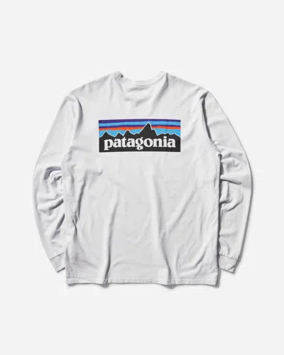 Patagonia Men S P-6 Logo Responsibili Longsleeve T-shirt In White