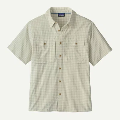 Patagonia Men's Short-sleeved Self-guided Sun Shirt In North Fork Crisp Grey In Multi