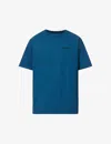 Patagonia Mens Wavy Blue Responsibili-tee Logo-print Recycled-polyester And Recycled-cotton-blend T- In Blue