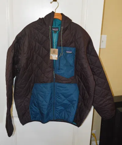 Pre-owned Patagonia Men's Xxl Diamond Quilted Bomber Hoody Jacket Obsidian Plumb In Multicolor