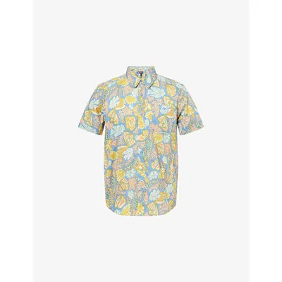 Patagonia Mens Go-to Printed Cotton-blend Shirt Abundant Blue