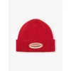 Patagonia Mens Amanita Red Brodeo Wool-blend Beanie Hat