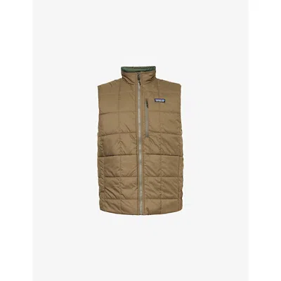 Patagonia Mens Basin Green Light Gust Padded Shell Vest In Brown