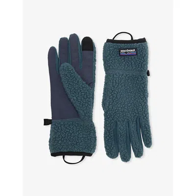 Patagonia Mens Blue Retro Pile Fleece Gloves In Multi