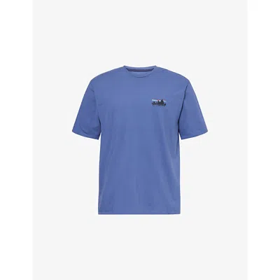 Patagonia Mens Current Blue '73 Skyline Brand-print Cotton-jersey T-shirt