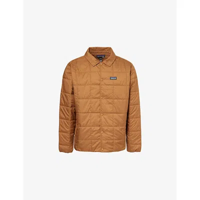 Patagonia Mens Gust Logo-patch Shell Shirt Jacket Deer Brown Xl