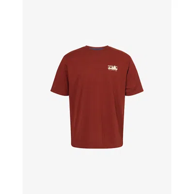 Patagonia Mens Dried Vanilla 73 Skyline Relaxed-fit Short-sleeve Cotton T-shirt Xl In Brown