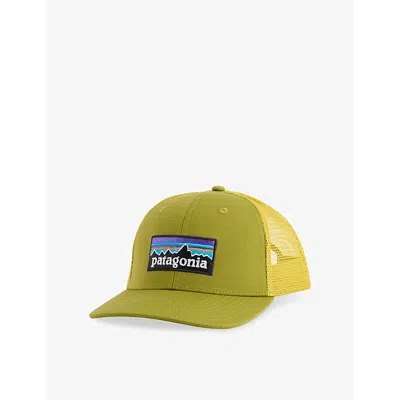 Patagonia Mens  P-6 Logo Trucker Brand-patch Cotton Baseball Cap In Graze Green