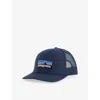 Patagonia Mens P-6 Logo Trucker Organic-cotton Baseball Cap New Navy In New Navy