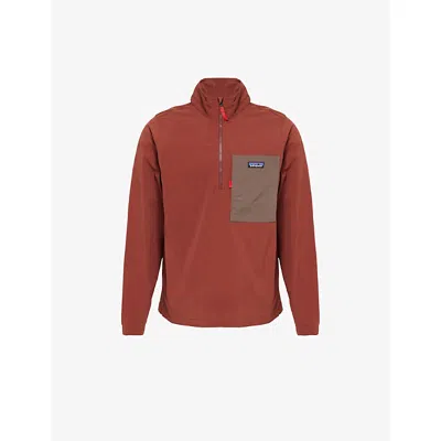 Patagonia Mens Dried Vanilla Outdoor Marsupial Logo-patch Nylon Blend Top In Red