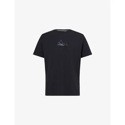 Patagonia Mens Black Berm-logo Short-sleeve Cotton-blend T-shirt