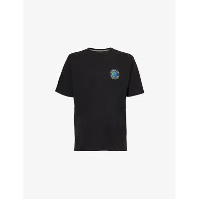 Patagonia Mens Brand-print Crewneck Cotton-blend T-shirt Ink Black