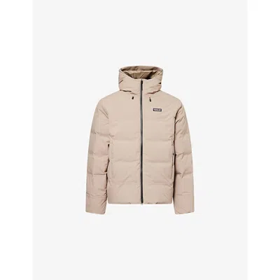 Patagonia Mens Jackson Glacier Hooded Shell-down Jacket Seabird Grey In Neutral