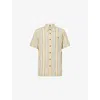 Patagonia Mens Stripe-print Short-sleeve Cotton Shirt Sunkissed Yellow