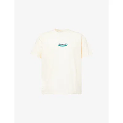 Patagonia Mens Undyed Natural Oval-logo Crewneck Cotton T-shirt Xxl In Neutral