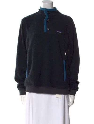 Pre-owned Patagonia Mock Neck Long Sleeve Sweatshirt In Black