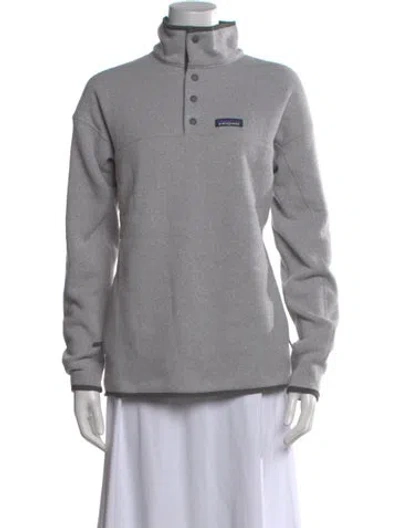 Pre-owned Patagonia Mock Neck Long Sleeve Sweatshirt In Grey