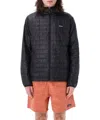 Patagonia Quilted Hooded Jacket Side Zippers In Black