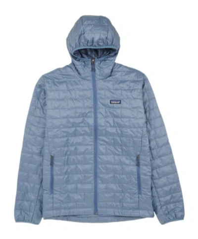 Patagonia Nano Puff Hooded Casual Jacket In Blue