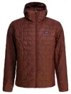 Patagonia Insulated Hooded Jacket Zipper Pockets In Brown