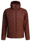 Patagonia Insulated Hooded Jacket Zipper Pockets In Brown