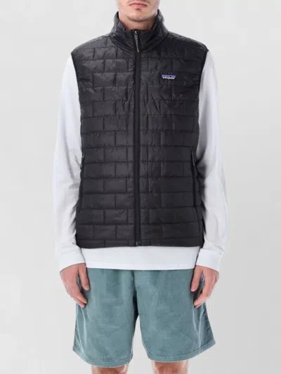 Patagonia Nano Puff Quilted High Collar Vest In Blue