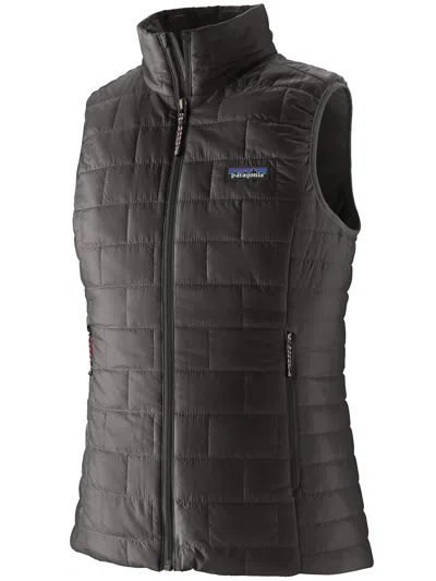 Patagonia Nano Puff Quilted High-collar Vest In Black