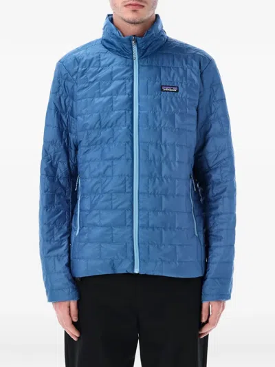 Patagonia Nano Jacket High Collar Quilted Side Pockets In Blue